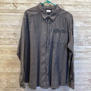 Columbia Mens XXL Shirt Outdoors‎ Workwear Grey Plaid Button Long Sleeve Flannel